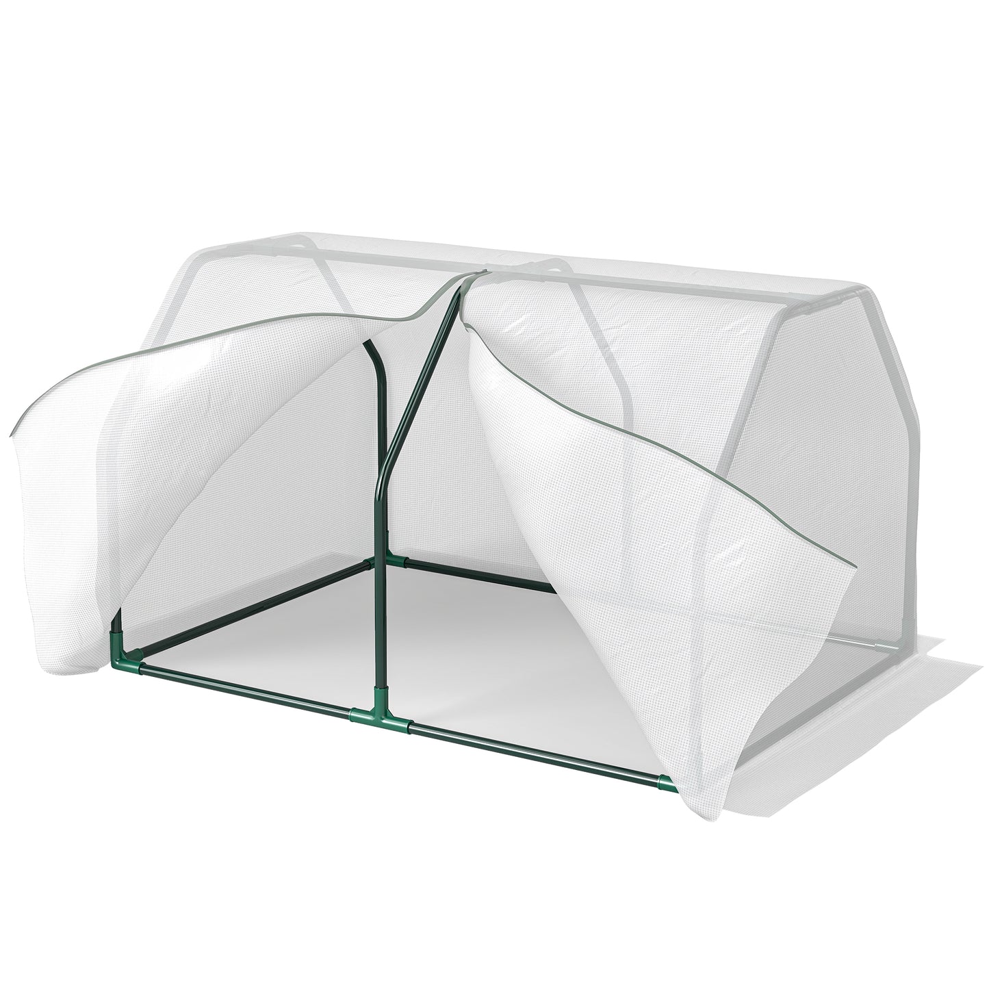 Photo of Outsunny Mini  Greenhouse Grow House PVC Cover Steel Frame White 99L x 71W x 60H cm in cm colour on a white background