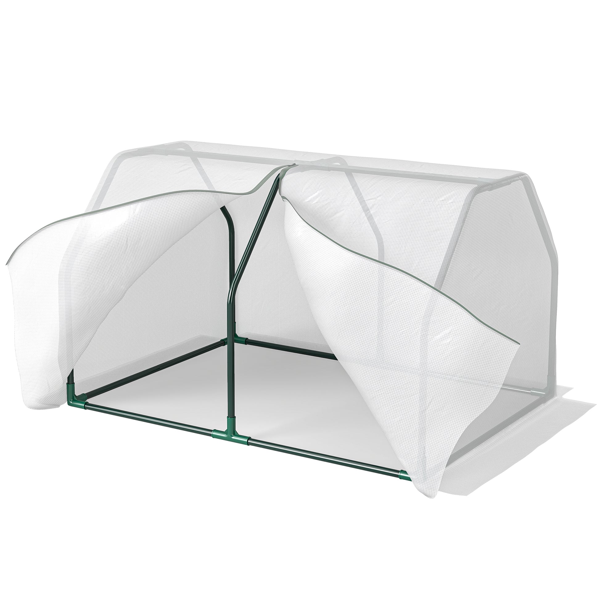 Photo of Outsunny Mini  Greenhouse Grow House PVC Cover Steel Frame White 99L x 71W x 60H cm in cm colour on a white background