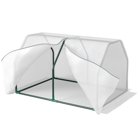 Photo of Outsunny Mini  Greenhouse Grow House PVC Cover Steel Frame White 99L x 71W x 60H cm in cm colour on a white background
