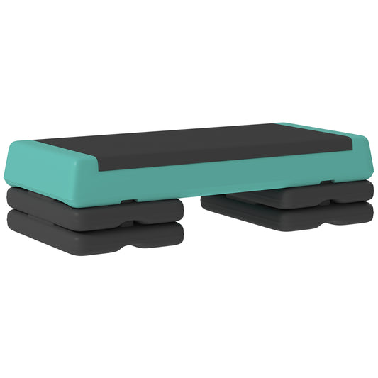 Photo of SPORTNOW Adjustable Fitness Stepper, with Non-Slip Surface, for Home, Gym, Office Workout, Green in Green colour on a white background