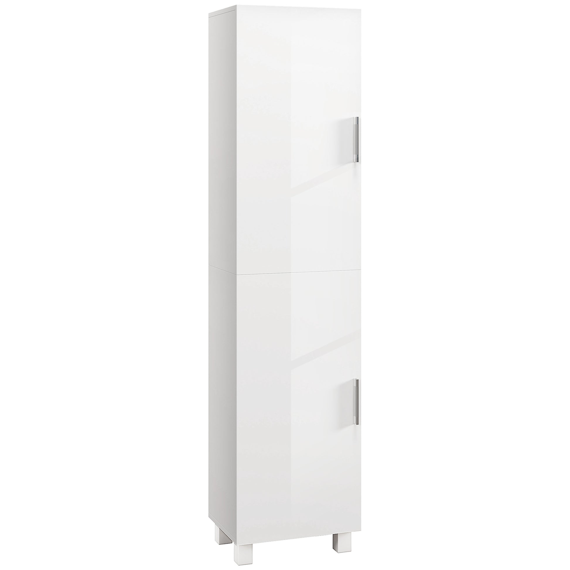 Photo of HOMCOM Tall Bathroom Cabinet, Freestanding Bathroom Cabinet with Adjustable Shelves and Double Doors in Doors colour on a white background