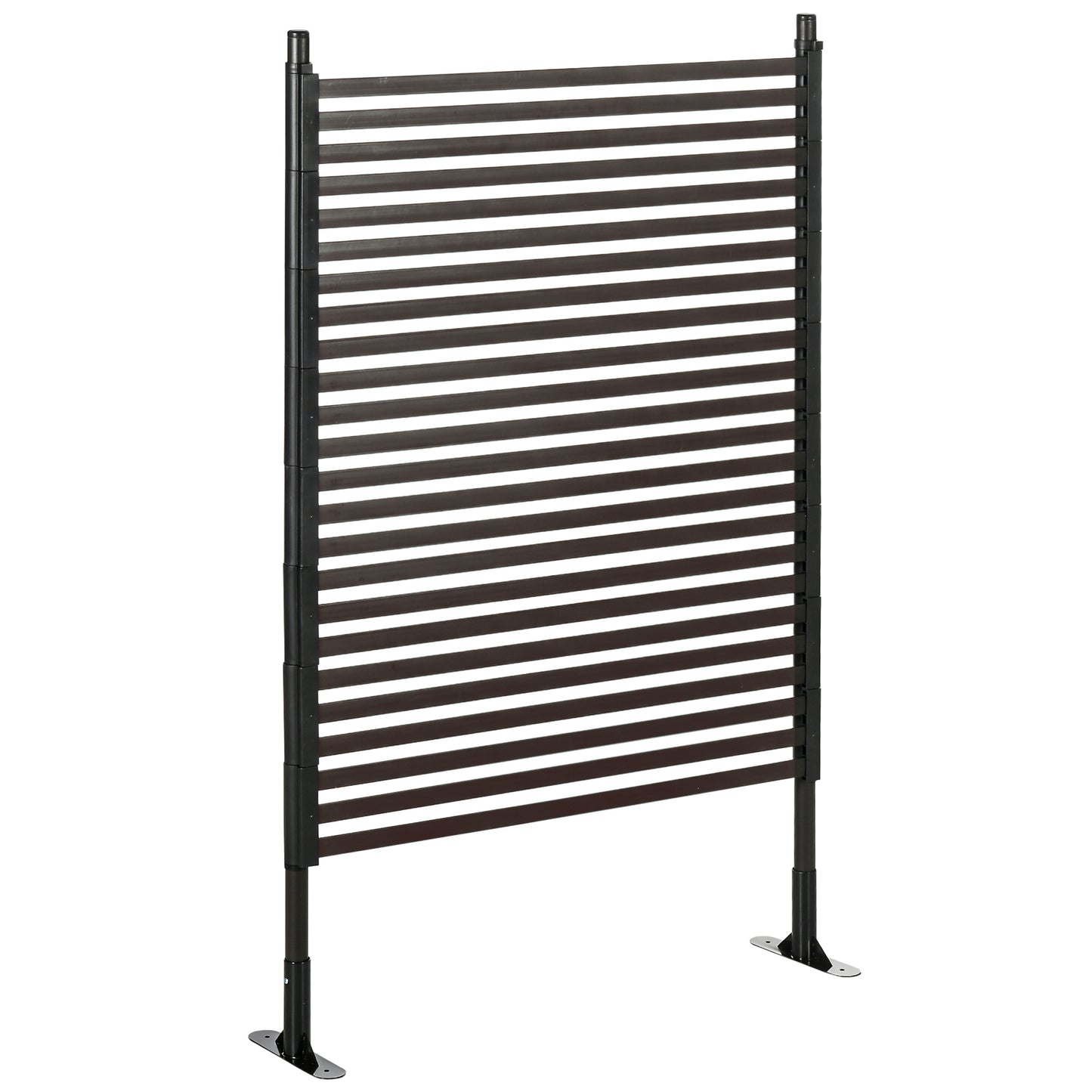 Photo of Outsunny Garden Fence with 2 Standing Ways for Hard & Soft Ground, Decorative Outdoor Divider, Animal Barrier Fence, Brown in Brown colour on a white background
