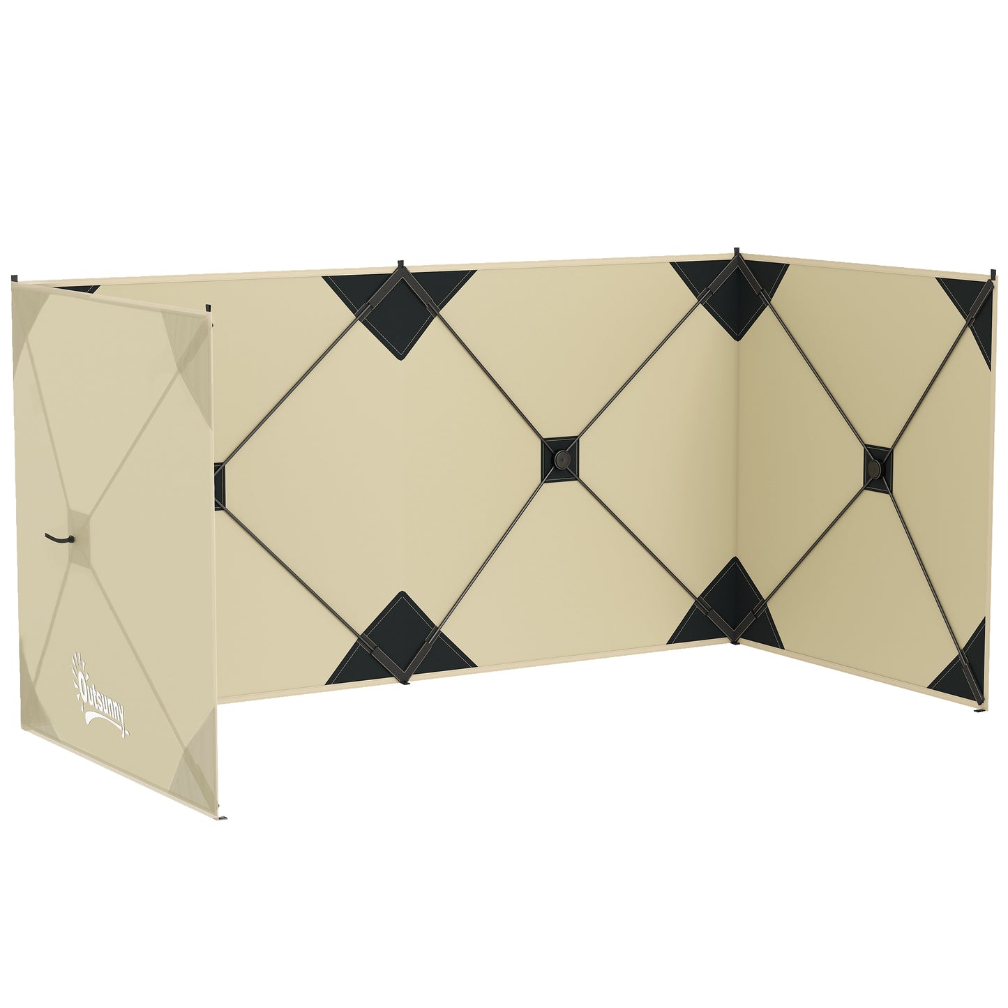 Photo of Outsunny Camping Windbreak Pop Up Windbreaker Blocker with Ropes Pegs for Beach Caravan Outdoor 480 x 120 cm in cm colour on a white background