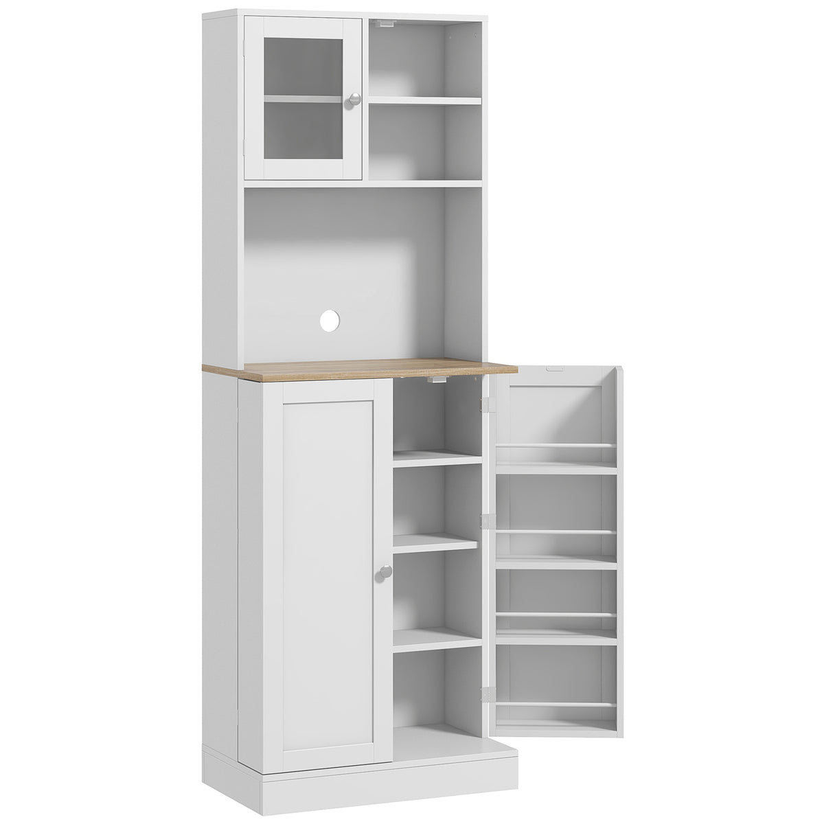 Photo of HOMCOM Two-Part Kitchen Storage Cabinet - White in White colour on a white background