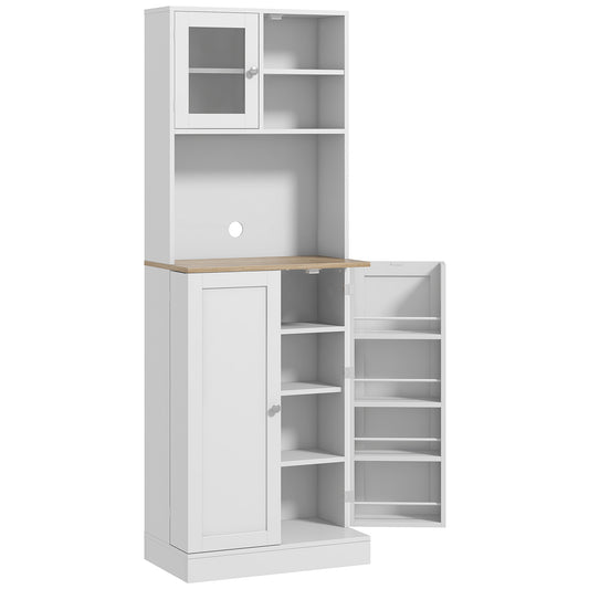 Photo of HOMCOM Two-Part Kitchen Storage Cabinet - White in White colour on a white background