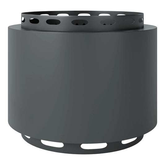 Photo of Outsunny Smokeless Fire Pit, 48.5cm Portable Wood Burning Firepit with Poker for Garden Camping Bonfire Party, Metal, Dark Grey in Grey colour on a white background