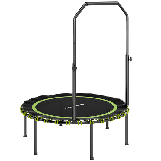 Photo of SPORTNOW 40" Foldable Fitness Trampoline Rebounder with Handle, Green in Green colour on a white background