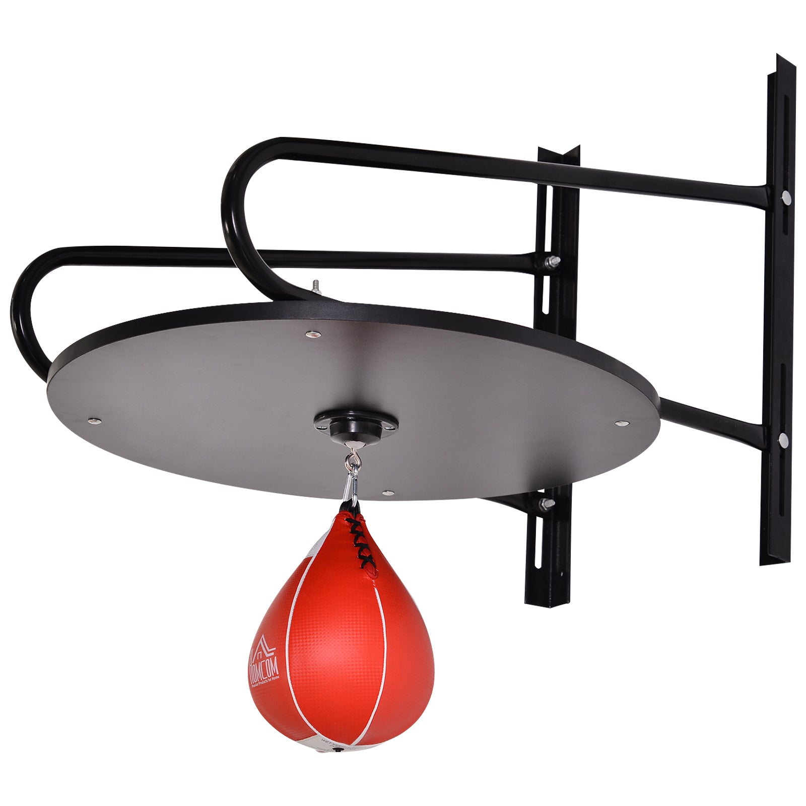 Photo of HOMCOM Wall-mounted Punching Ball Height Adjustable Hanging Speedball Platform Set Frame Stand Boxing Sports in Sports colour on a white background