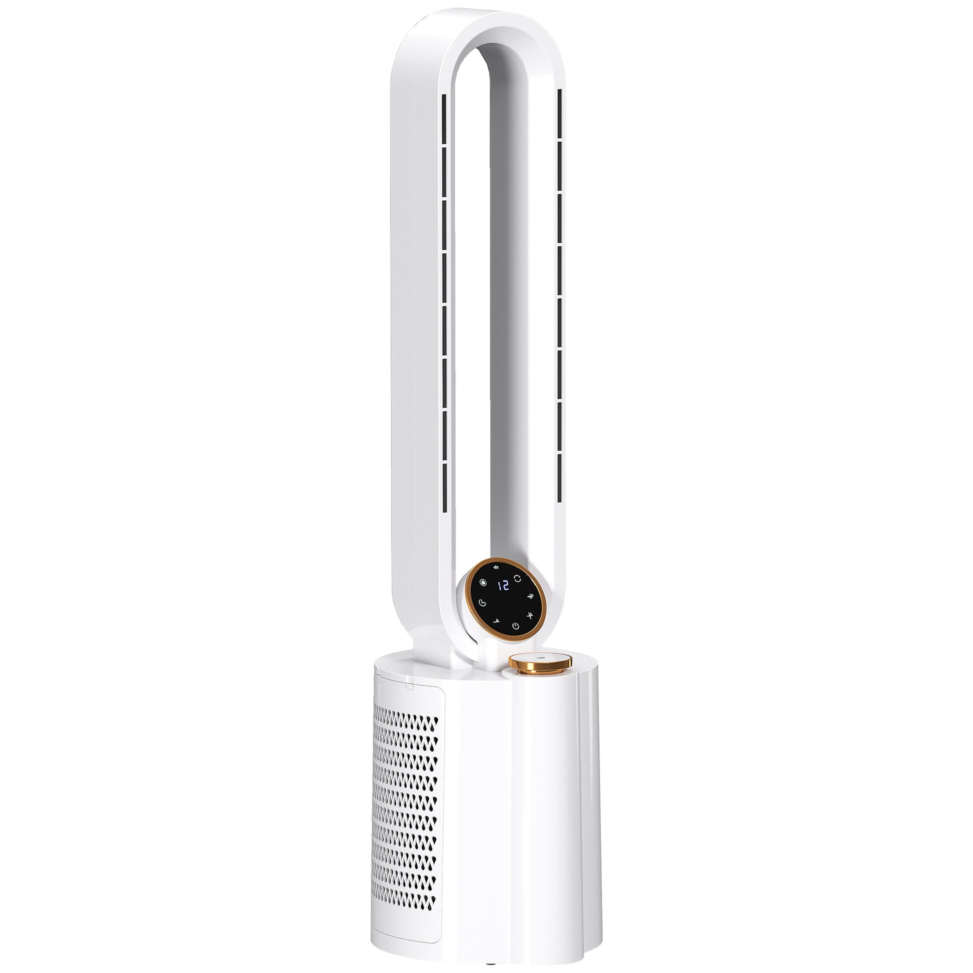 Photo of HOMCOM Multi-Mode Bladeless Tower Fan and Humidifier - White in White colour on a white background