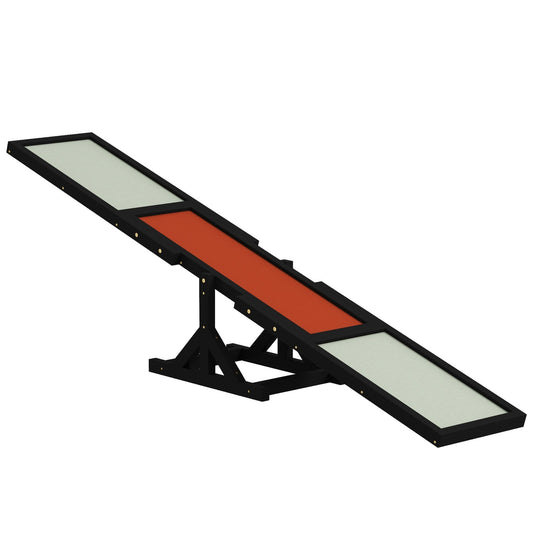 Photo of PawHut Wooden Pet Seesaw for Big Dogs, Dog Agility Equipment with Anti-Slip Surface - Black in Black colour on a white background