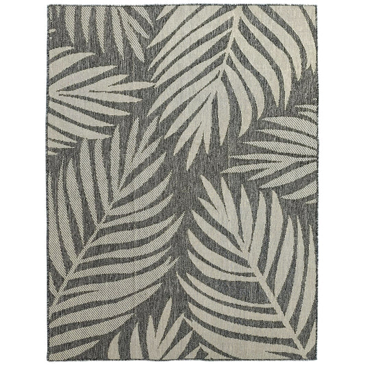 Photo of HOMCOM UV Resistant Indoor & Outdoor Area Rug, Easy-Cleaning Machine Washable Rug for Patio, Garden, Kitchen, Bathroom or Living Room, 170 x 120 cm, Grey in Grey colour on a white background
