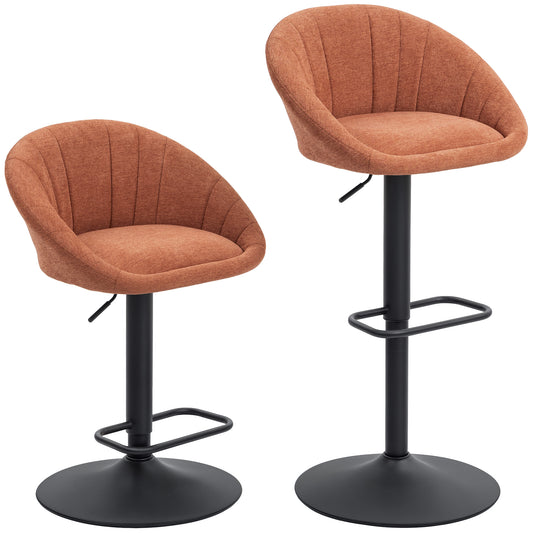 Photo of HOMCOM Set of Two Relaxed Tub Bar Stools - Orange in Orange colour on a white background