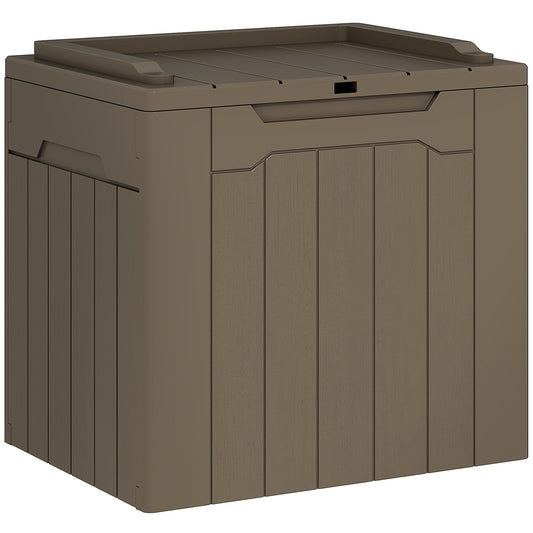 Photo of HOMCOM 107 L Plastic Storage Chest with Lid - Dark Brown in Brown colour on a white background