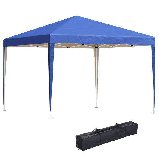 Photo of Outsunny 3 x 3M Garden Pop Up Gazebo Height Adjustable Marquee Party Tent Wedding Canopy with Carrying Bag, Blue in Blue colour on a white background