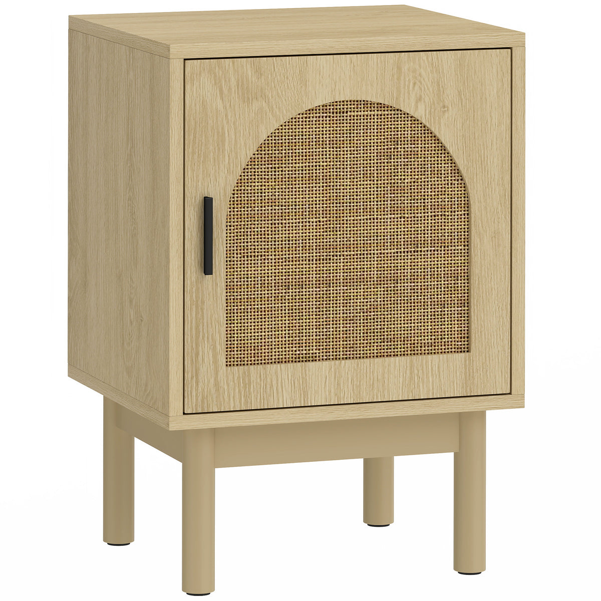 Photo of HOMCOM Rattan Bedside Table for Bedroom - Natural Wood in Wood colour on a white background