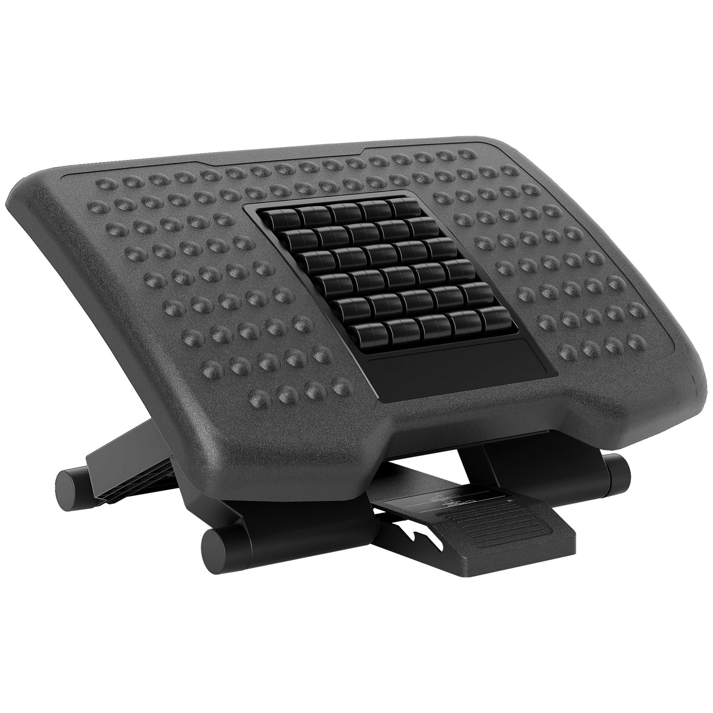Photo of HOMCOM Three-Level, Multi-Angle Massage Footrest - Black in Black colour on a white background