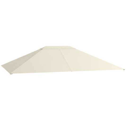 Photo of Outsunny 3 x 4m Gazebo Canopy Replacement Cover, Gazebo Roof Replacement (TOP COVER ONLY), Cream White in White colour on a white background