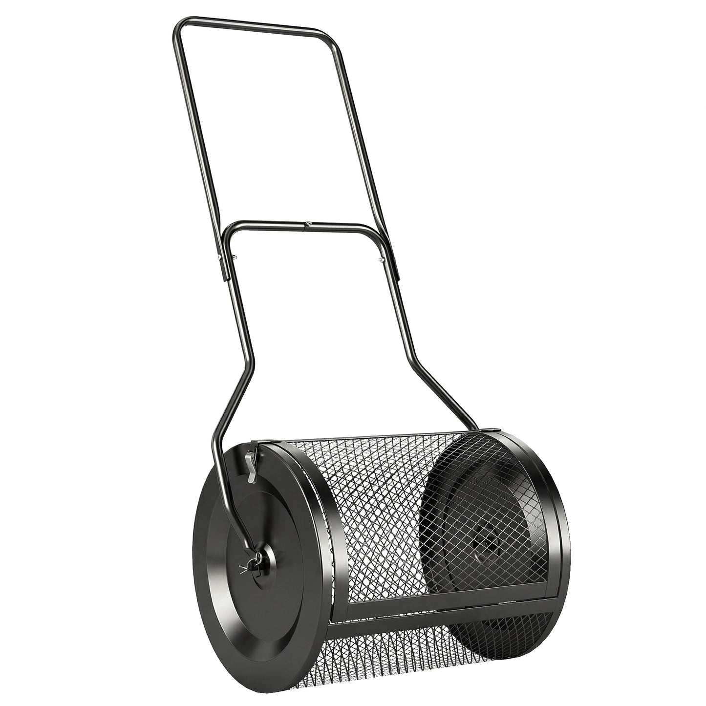 Photo of Outsunny Compost Spreader, 20" Peat Moss Spreader with Detachable U-Shaped Handle and Metal Mesh Basket in Basket colour on a white background
