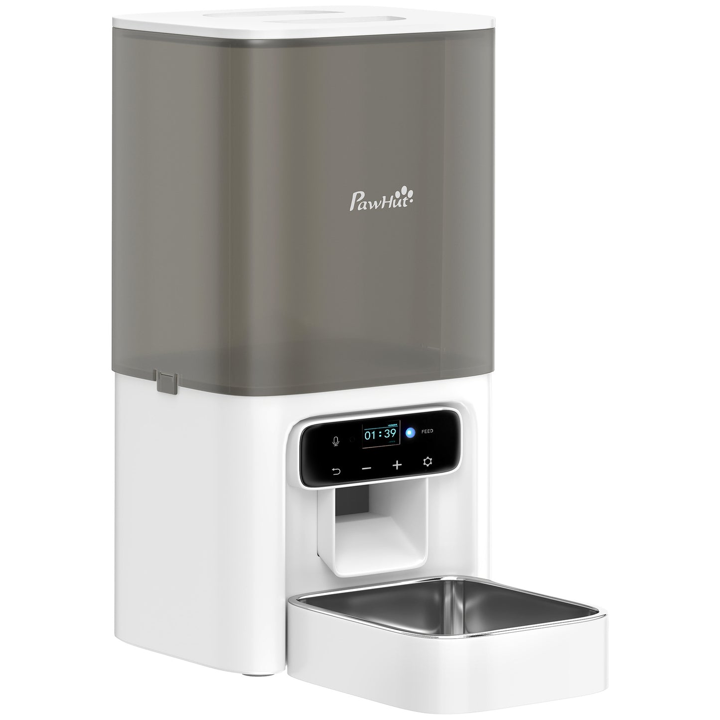 Photo of PawHut Programmable Automatic Cat Feeder with Timer Up to 6 Meals Per Day, 10s Voice Recorder, Portion Control in Control colour on a white background
