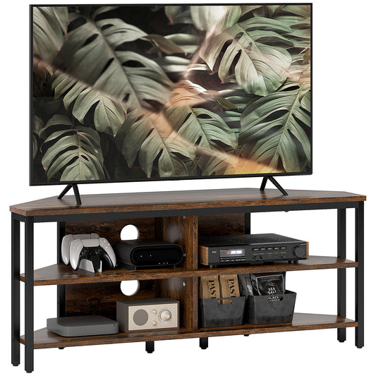 Photo of HOMCOM Industrial-Style Corner TV Unit - Black/Brown in Black/Brown colour on a white background