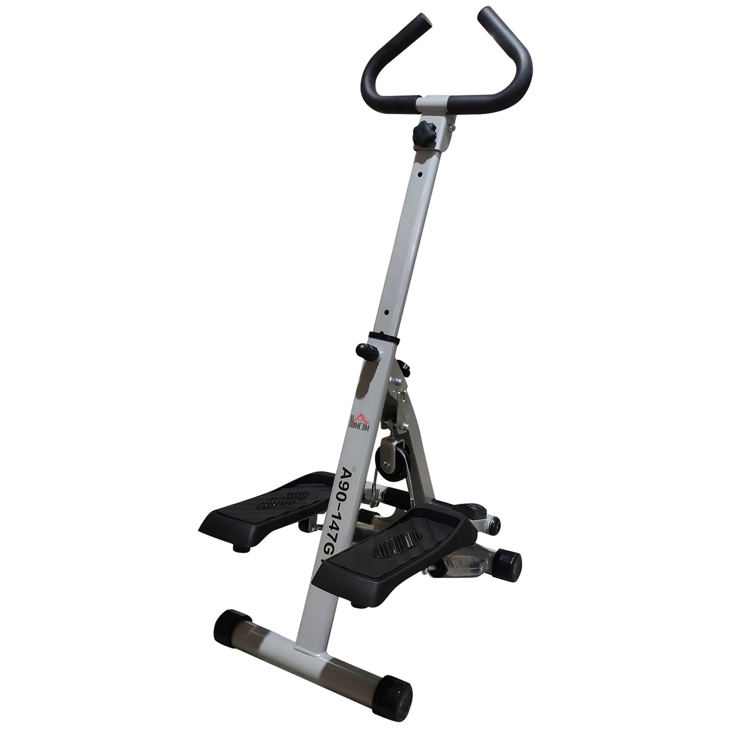 Photo of HOMCOM Stepper w/ Handle Hand Grip Workout Fitness Machine For Fitness Aerobic Exercise Home Gym Grey in Grey colour on a white background