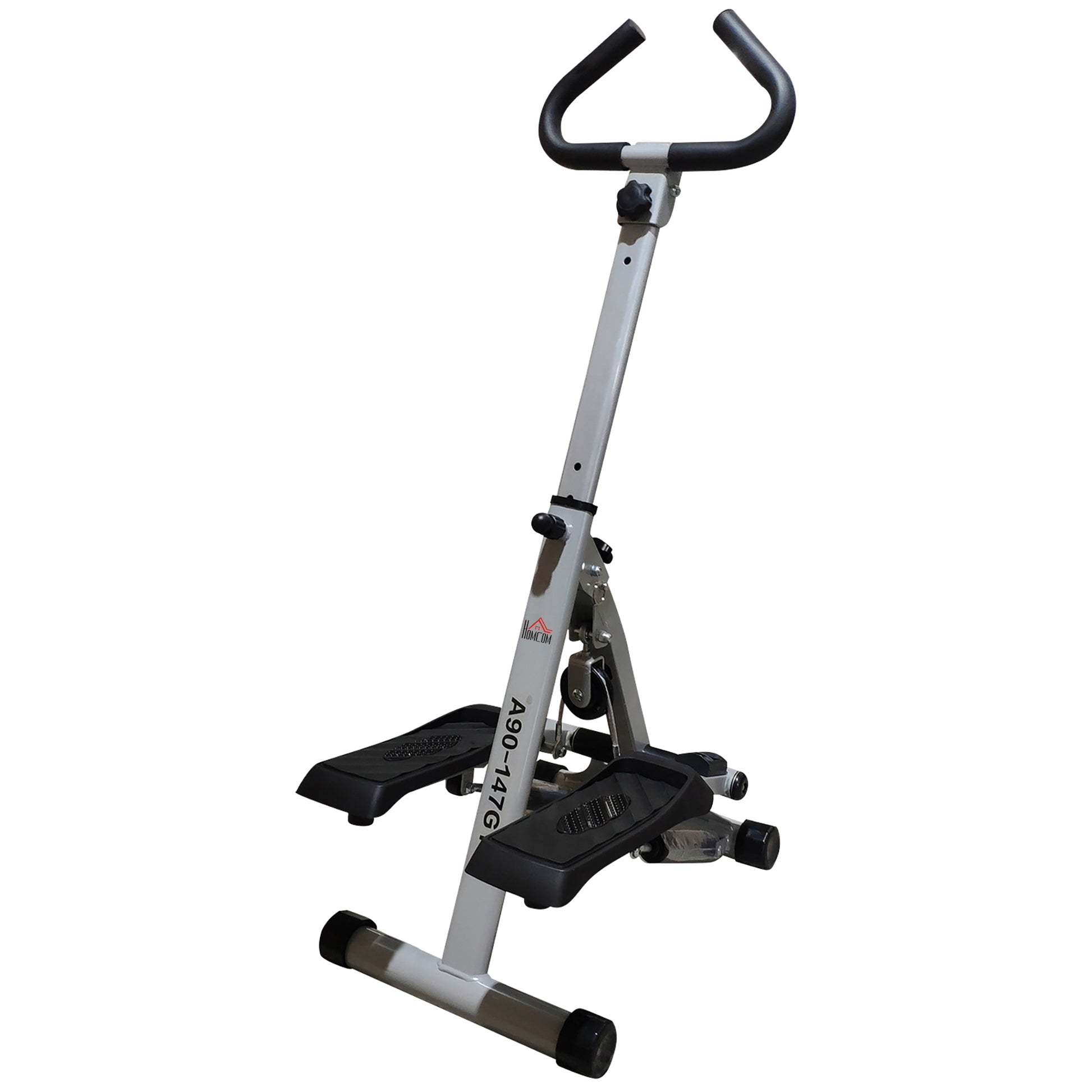 Photo of HOMCOM Stepper w/ Handle Hand Grip Workout Fitness Machine For Fitness Aerobic Exercise Home Gym Grey in Grey colour on a white background