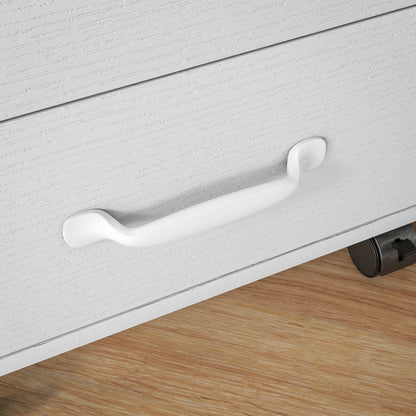 HOMCOM white cabinet drawer with textured front and curved handle
