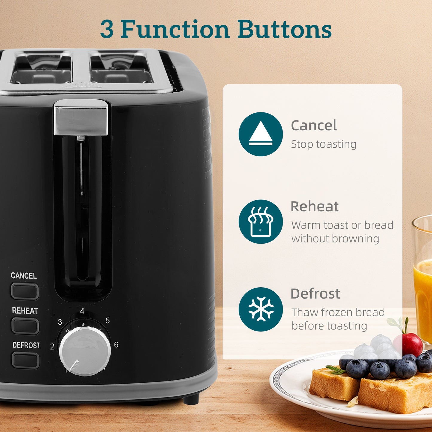 HOMCOM Modern Kettle and Toaster Set - Black
