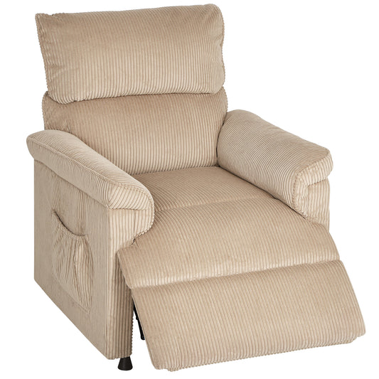 Photo of HOMCOM Corduroy Electric Massage Recliner - Brown in Brown colour on a white background