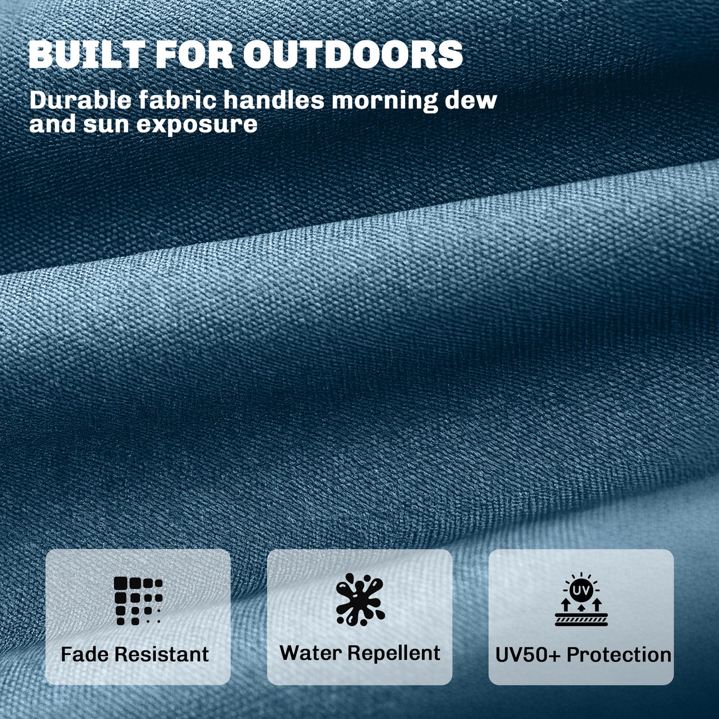 Outsunny Sun Lounger Cushion, Memory Foam Patio Chair Cushion with Ties, Outdoor Seat Pad Fits 190 x 60 cm Lounger, Blue