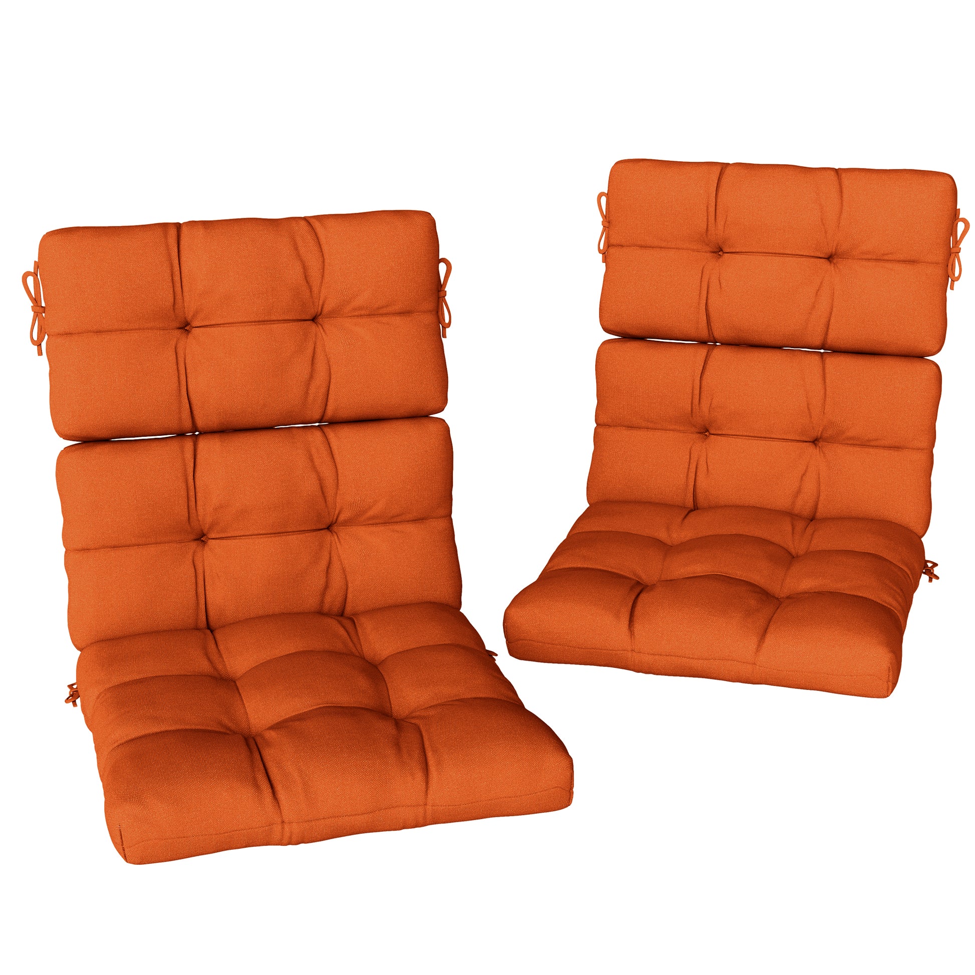 Photo of Outsunny Set of Two Padded Outdoor Seat Cushions - Orange in Orange colour on a white background