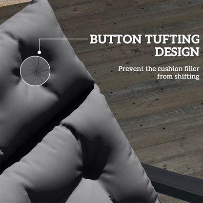 Close-up of the sun lounger cushion's button tufting