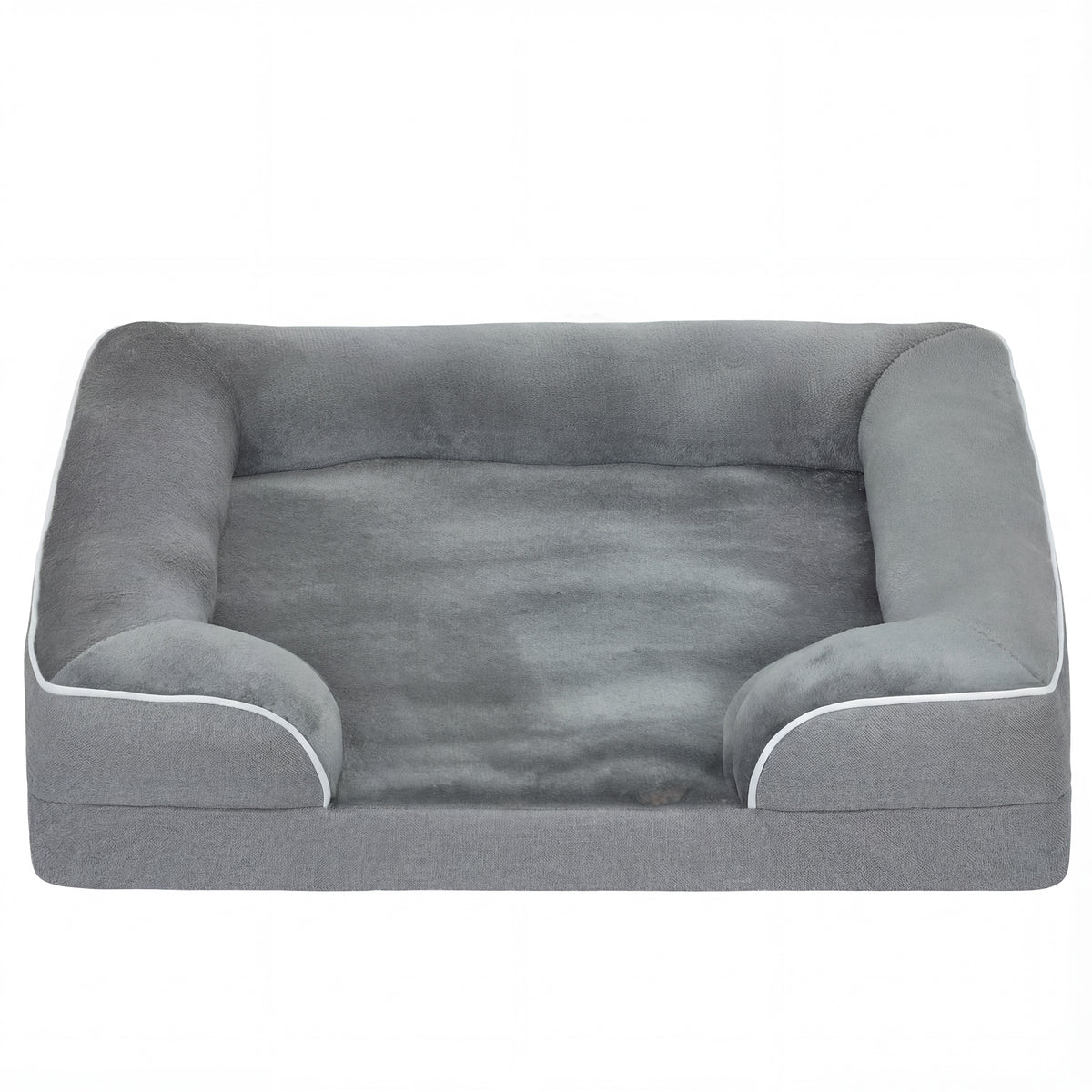 Photo of PawHut Dog Sofa Bed, Washable Pet Bed with Removable Cover and Non-Slip Bottom for Cats and Small Dogs, Grey in Grey colour on a white background