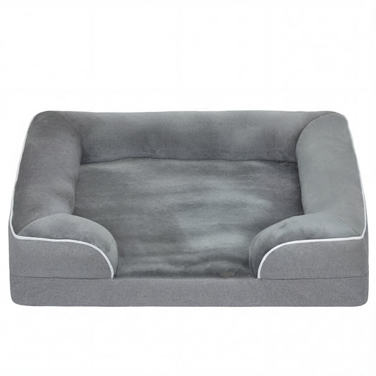 Photo of PawHut Dog Sofa Bed, Washable Pet Bed with Removable Cover and Non-Slip Bottom for Cats and Small Dogs, Grey in Grey colour on a white background