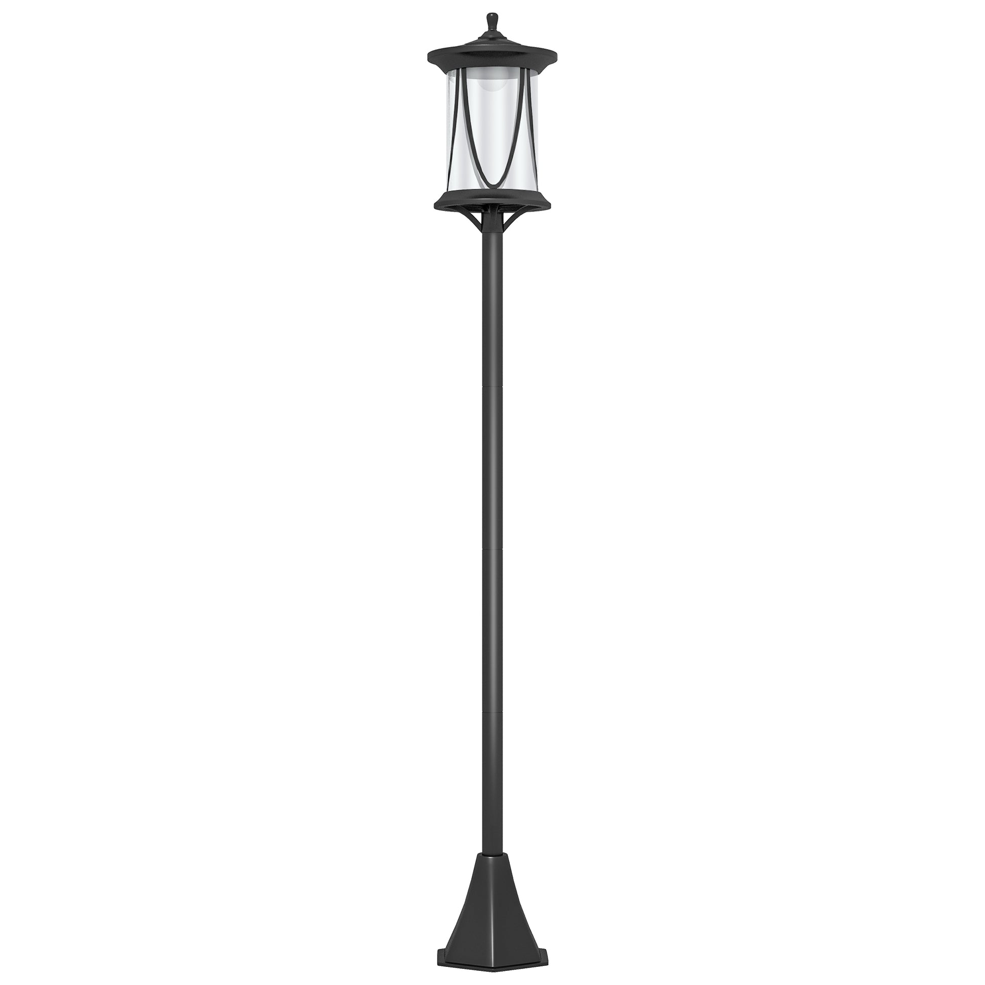 Photo of Outsunny Solar Lamp Post Light, 1.3 M LED Outdoor Street Light, Waterproof IP44 for Patio, Garden, Pathway, Cool White in White colour on a white background