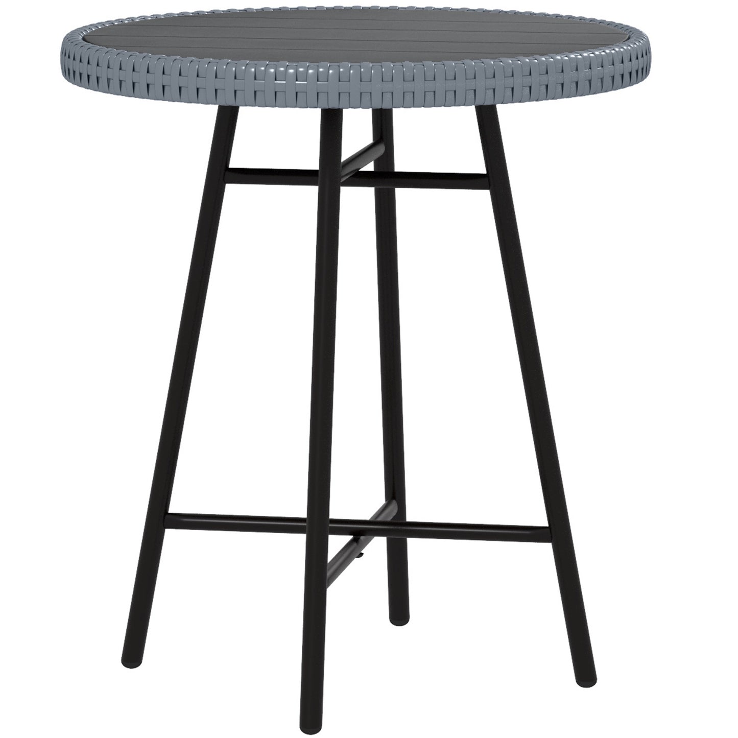 Photo of Outsunny Rattan Border Outdoor Side Table - Grey in Grey colour on a white background