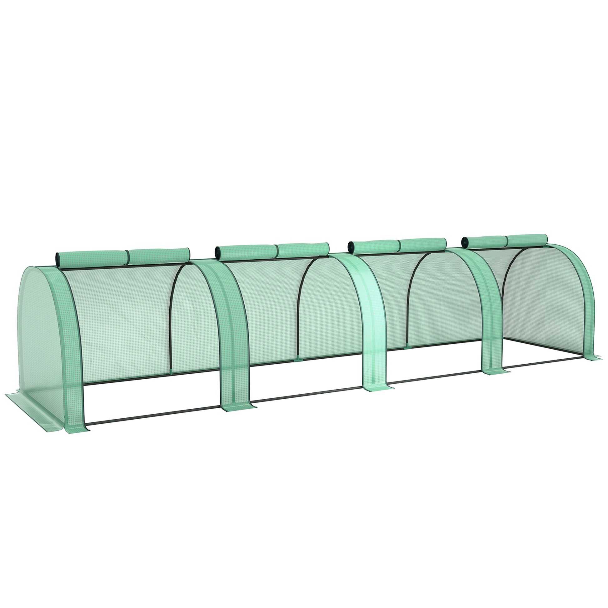 Photo of Outsunny 395  x 100 cm Low Tunnel Greenhouse - Green in Green colour on a white background