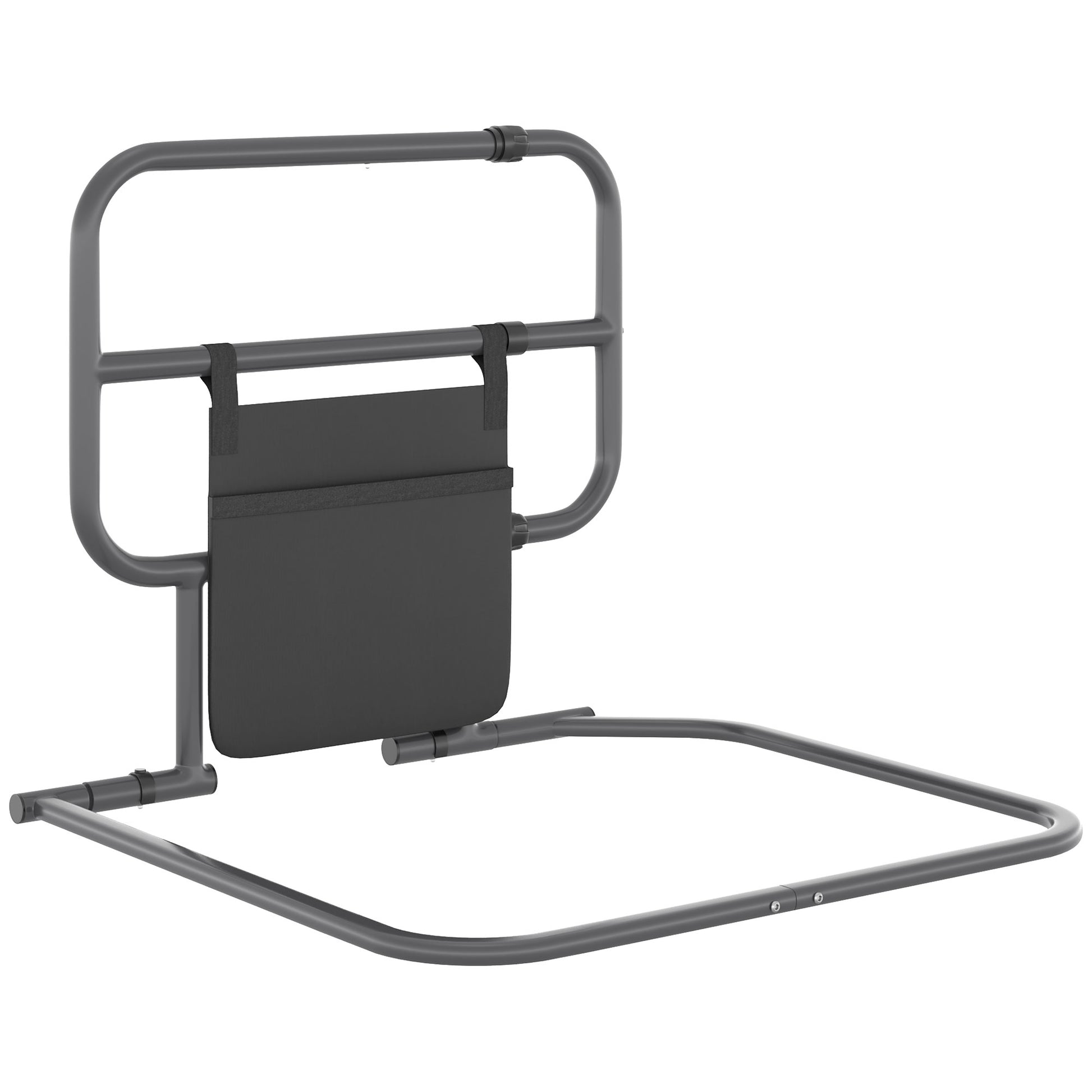 Photo of HOMCOM Folding Bed Rail for Elderly Adults, Bed Assist Rail with Storage Pocket for Disabled, Pregnant, Black in Black colour on a white background