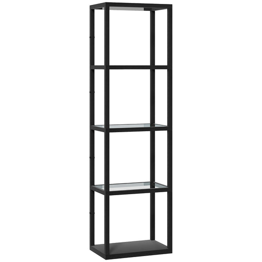 Photo of HOMCOM Four-Shelf Floor Lamp - Black in Black colour on a white background