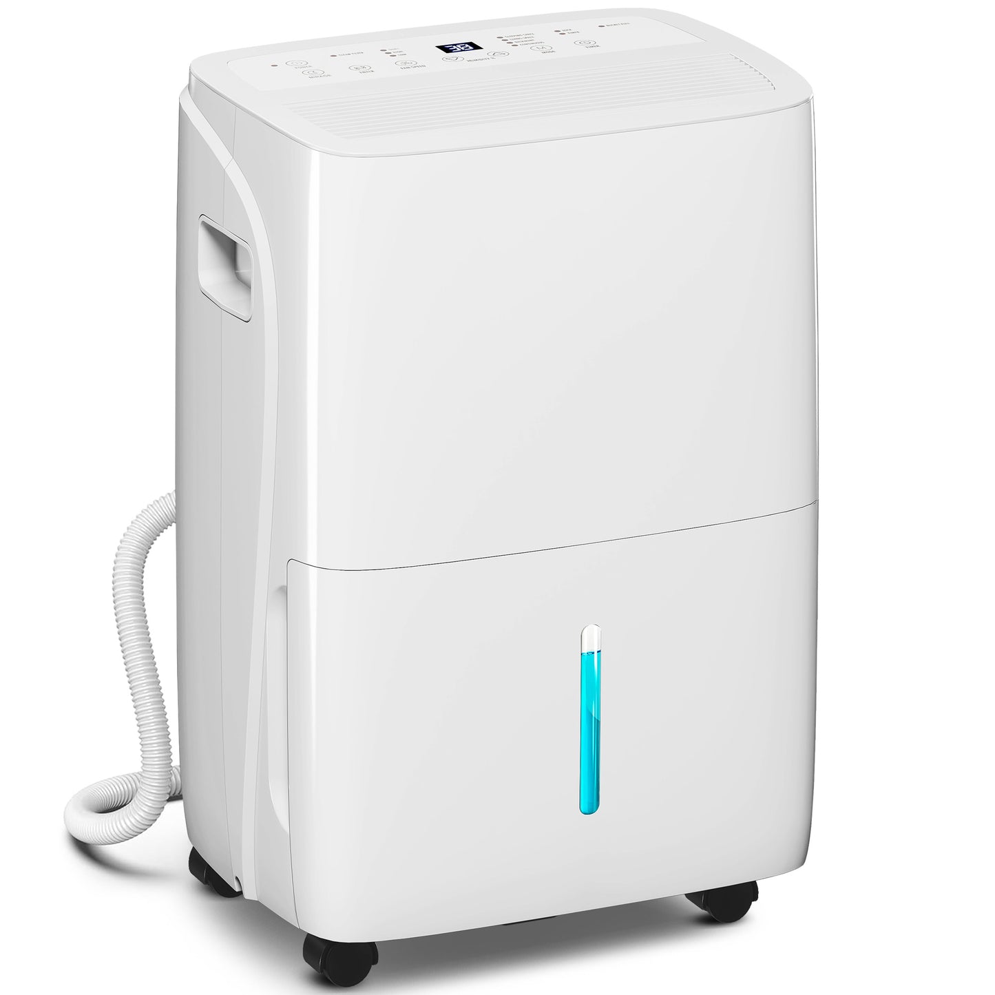 Photo of HOMCOM 30L/Day Dehumidifier with Auto-Clean Filter, Continuous Drainage, 4L Water Tank, 24H Timer, Digital Humidity Display, Dehumidifier for Home Damp, Bedroom, Condensation, Mould, Laundry Drying in Drying colour on a white background