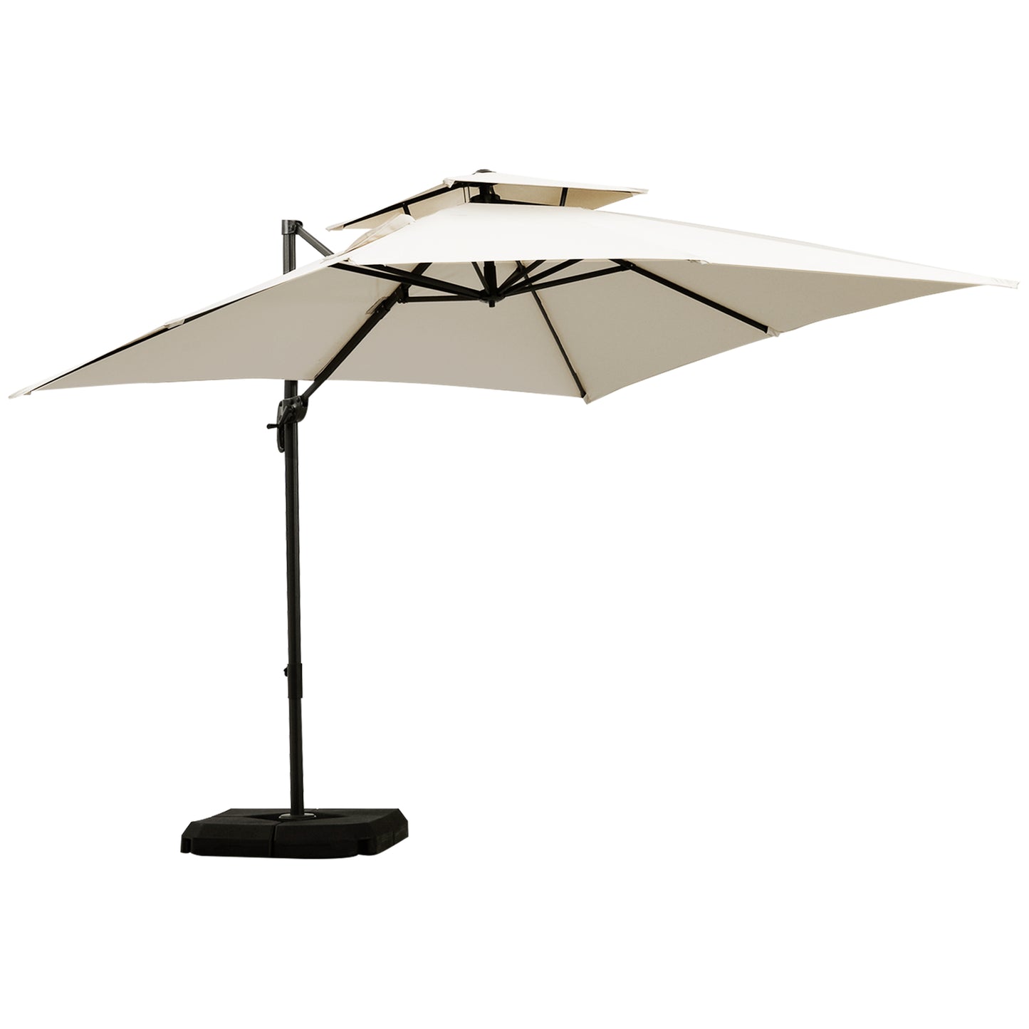 Photo of Outsunny Steel Frame Outdoor Roma Cantilever Umbrella in Umbrella colour on a white background