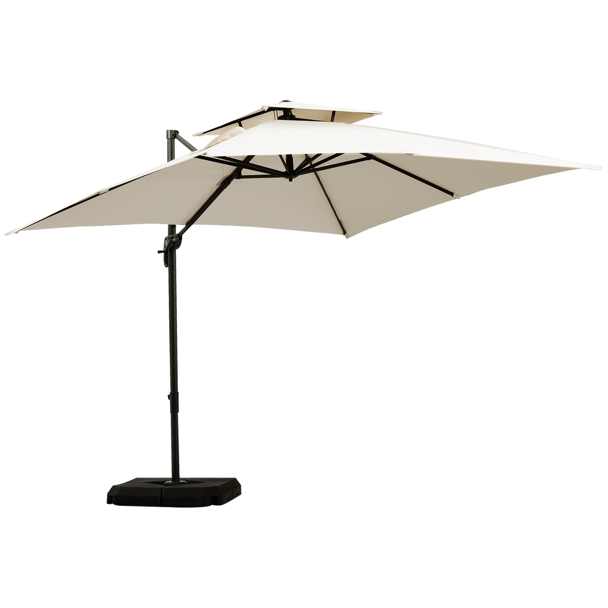 Photo of Outsunny Steel Frame Outdoor Roma Cantilever Umbrella in Umbrella colour on a white background