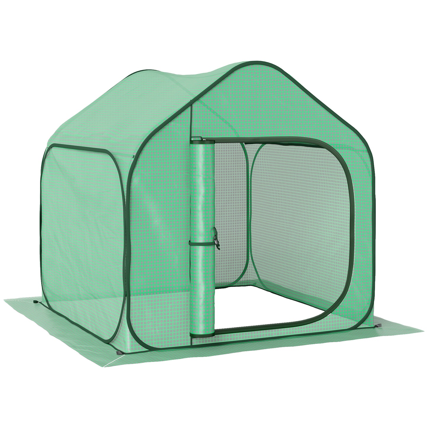 Photo of Outsunny 150 x 148cm Pop-Up Greenhouse - Green in Green colour on a white background