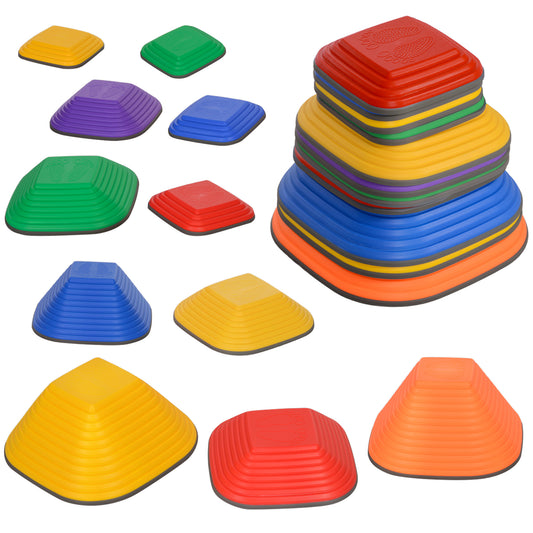 Photo of AIYAPLAY Balance Stepping Stones for Kids, 11-Piece Non-Slip Stackable River Stones, Obstacle Courses for Balance and Motor Skill in Skill colour on a white background