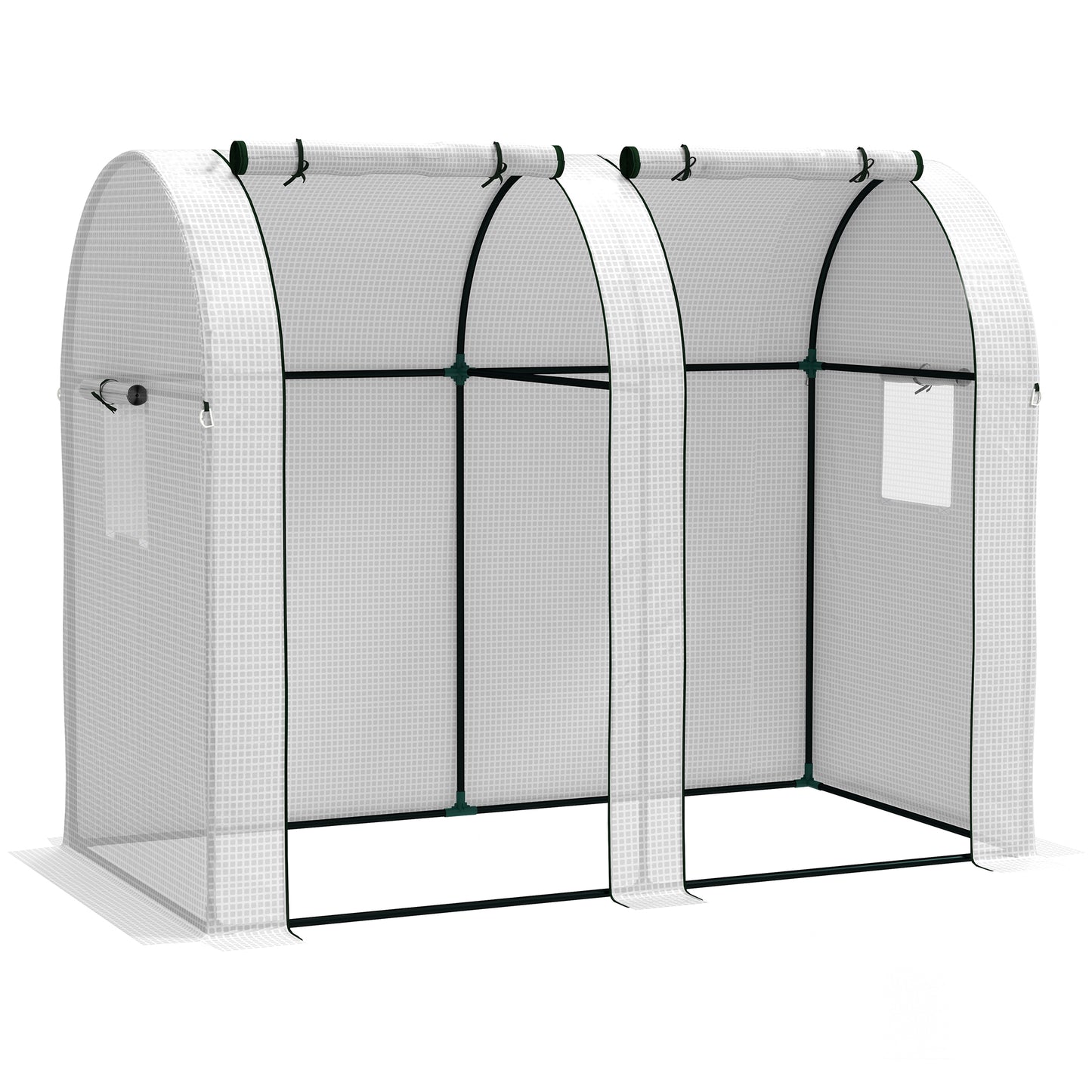 Photo of Outsunny 94 x 185cm Mini Two-Room Greenhouse - White in White colour on a white background