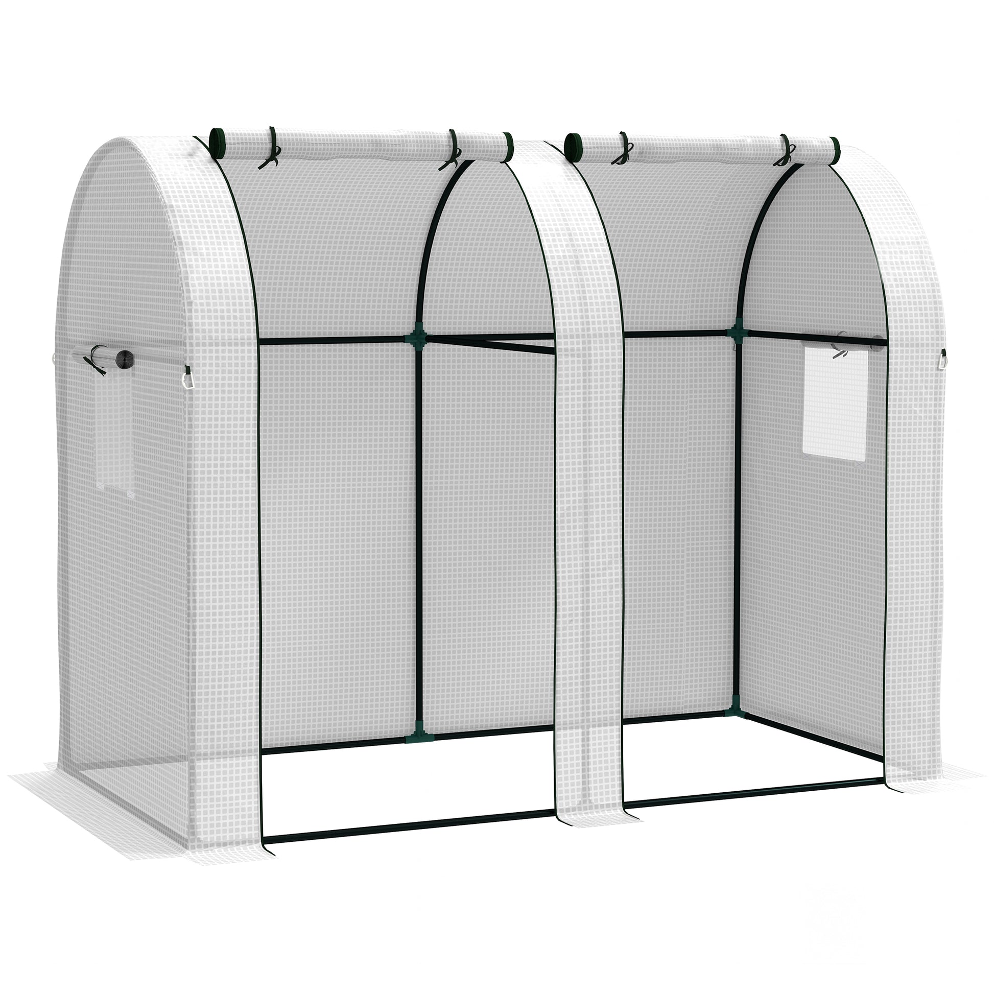 Photo of Outsunny 94 x 185cm Mini Two-Room Greenhouse - White in White colour on a white background