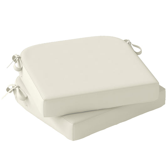 Photo of Outsunny Outdoor Chair Seat Cushions Set of 2, Garden Chair Cushions with 7cm Thick Foam & Ties, Cream White in White colour on a white background