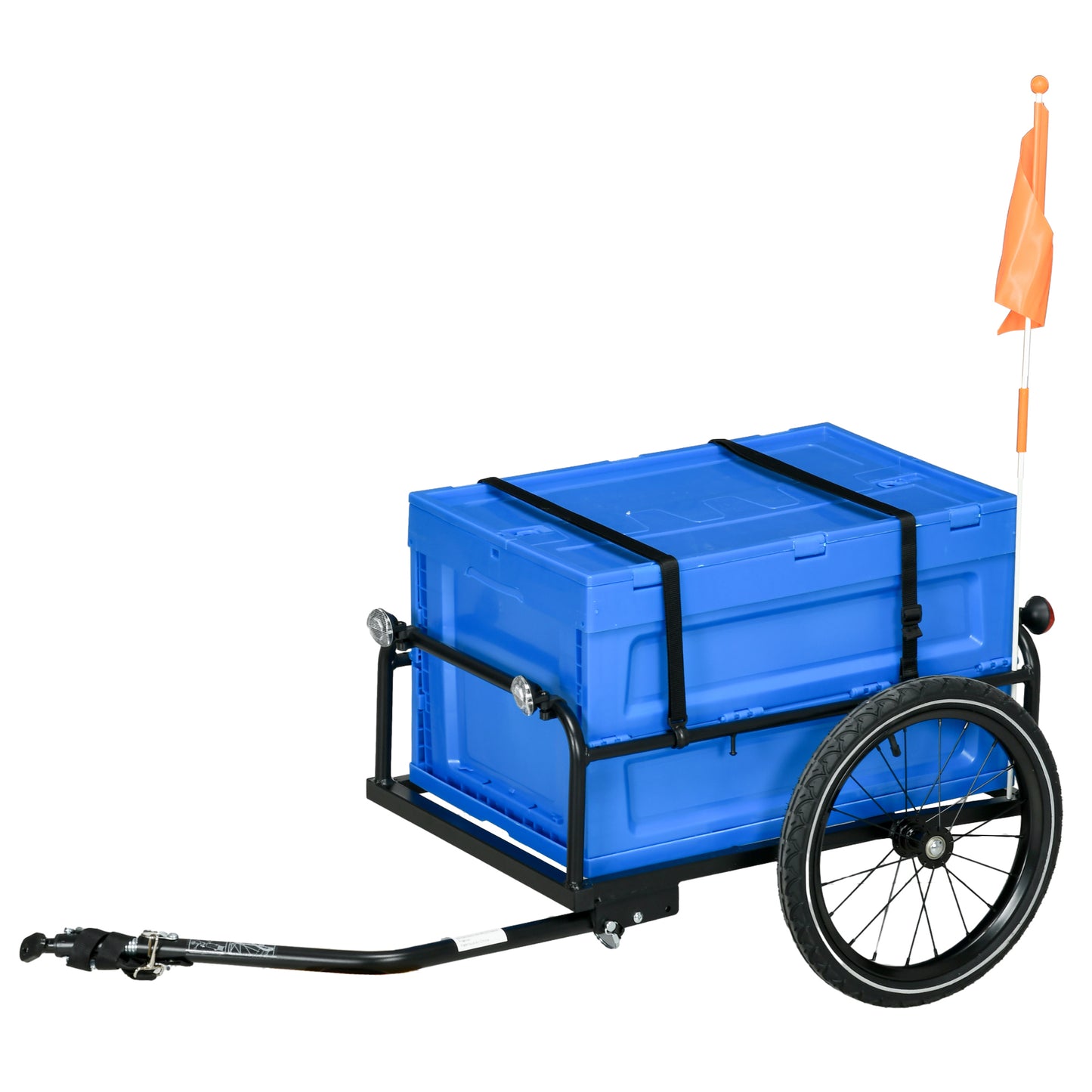 Photo of HOMCOM 65L Steel Frame Bike Trailer Storage Box - Blue in Blue colour on a white background