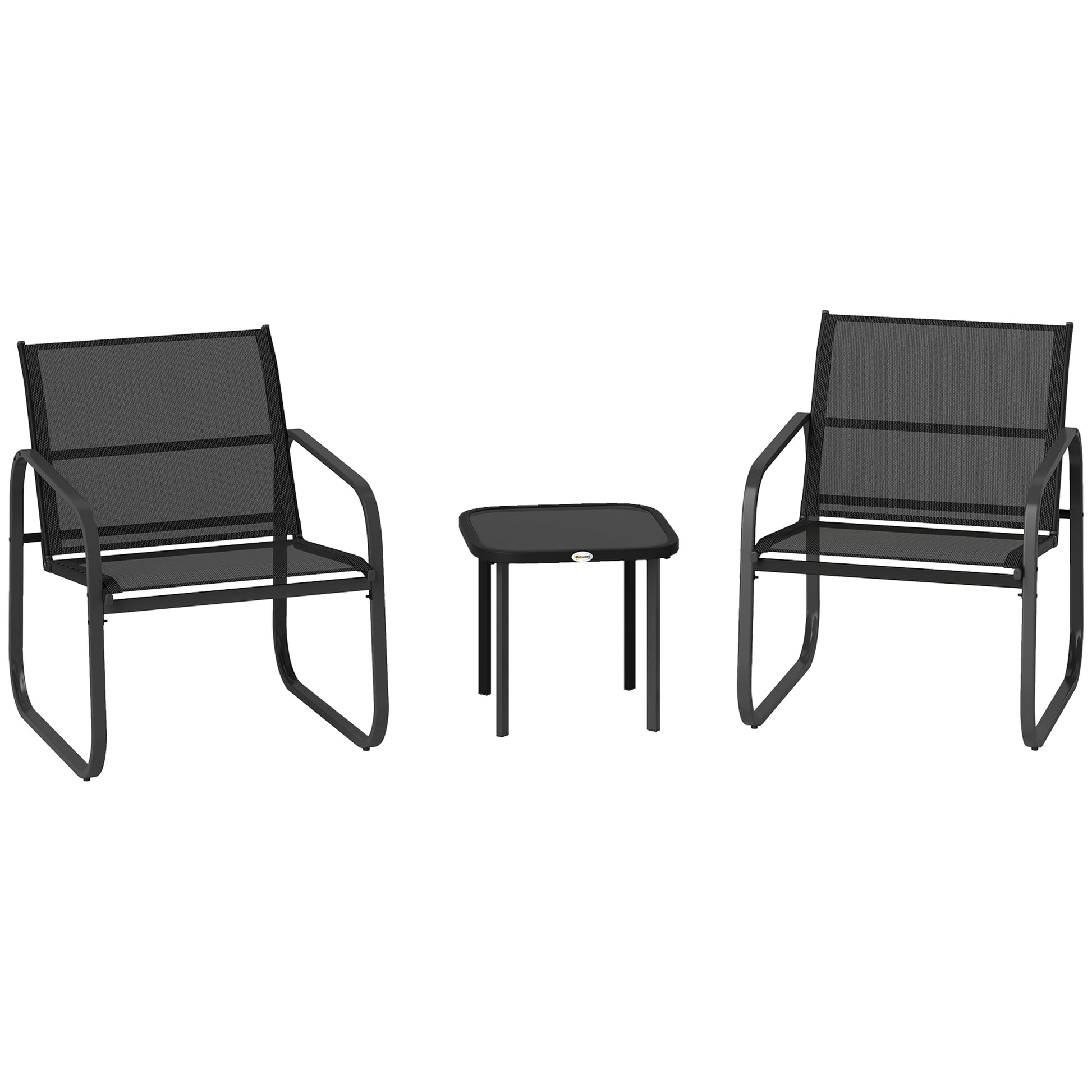 Photo of Outsunny Three-Piece Garden Seating Set - Black in Black colour on a white background