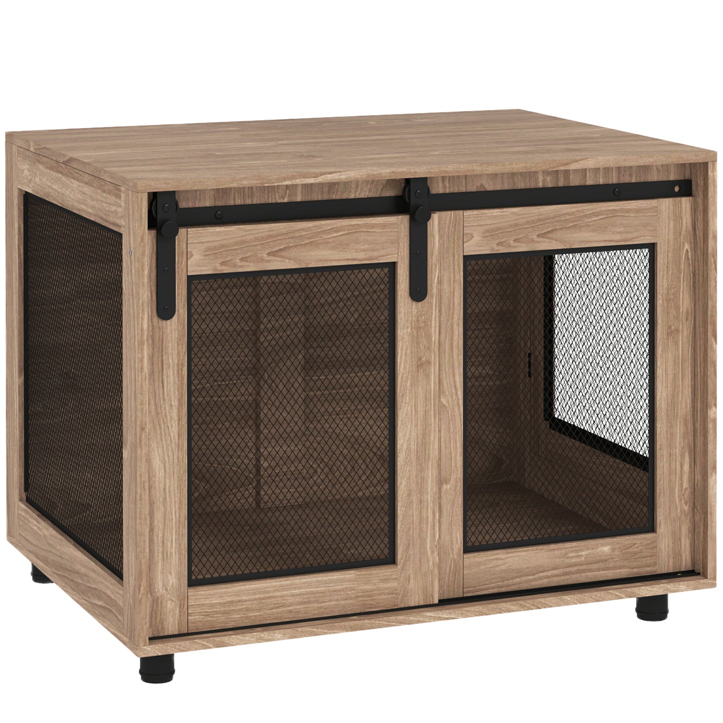 Photo of PawHut Dog Crate Furniture with Sliding Door for Medium Dogs, Brown in Brown colour on a white background